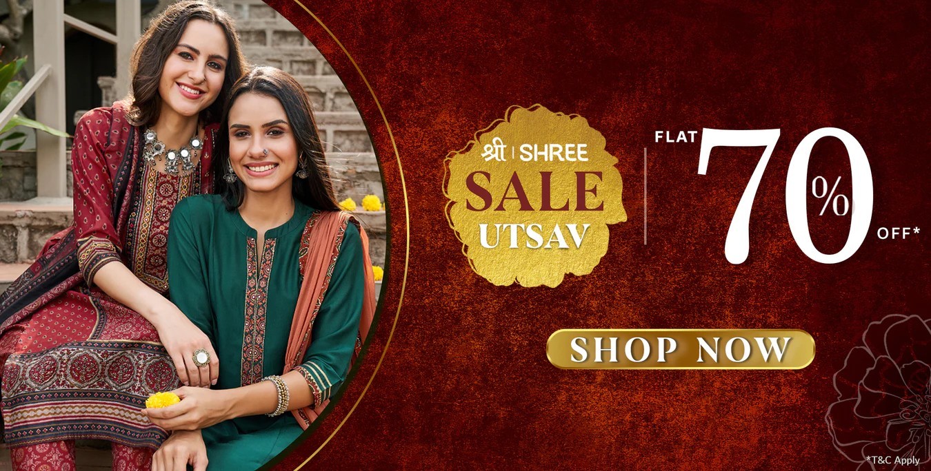 Get Flat 70% OFF on Shree's Utsav Sale
